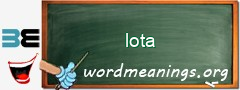 WordMeaning blackboard for lota